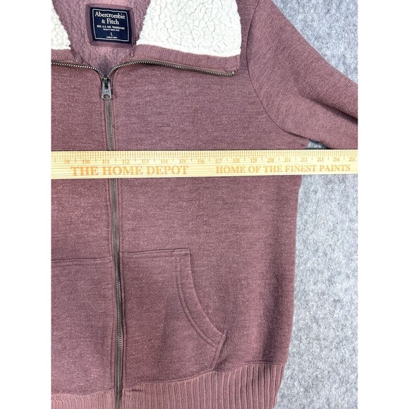 Abercrombie & Fitch Softshell Jacket Women's Large Pink Full Zip Sherpa Collar - Picture 6 of 8